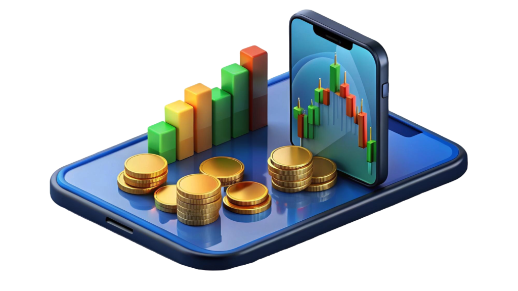 3d-stock-trading-analysis-with-mobile-phone-icon